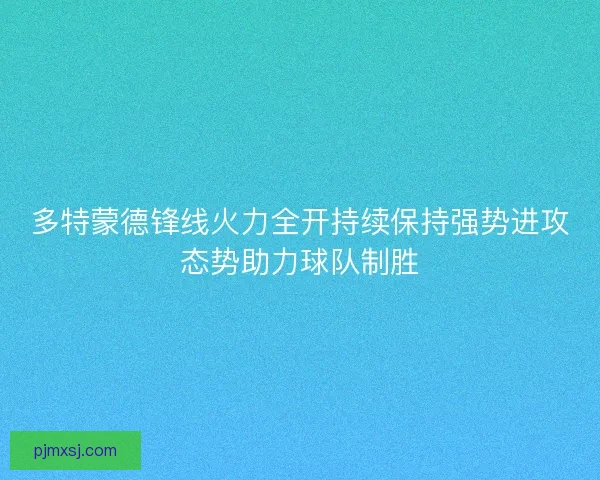 多特蒙德锋线火力全开持续保持强势进攻态势助力球队制胜